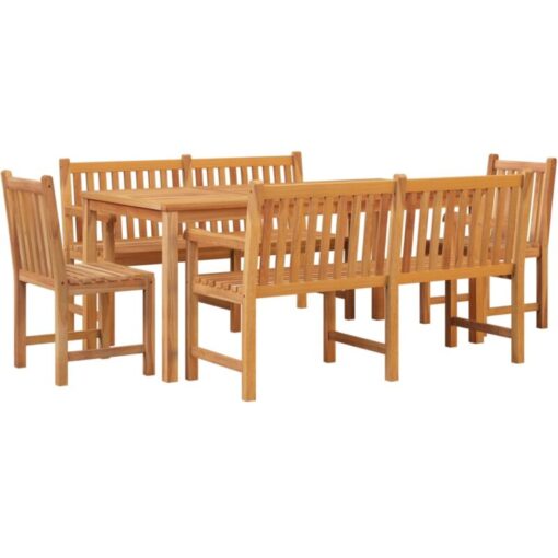 5 Piece Garden Dining Set Solid Wood Teak vidaXL