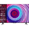 50" TCL 50RC650K Roku TV Smart 4K Ultra HD HDR QLED TV, Silver/Grey