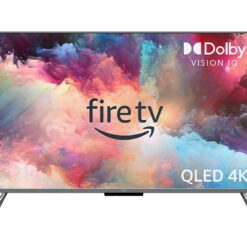 55" AMAZON Omni QLED Series Fire TV QL55F601U Smart 4K Ultra HD HDR TV with Amazon Alexa, Silver/Grey