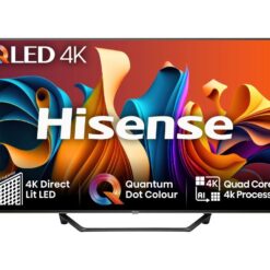 55" HISENSE 55A7NQTUK Smart 4K Ultra HD HDR QLED TV with Amazon Alexa, Silver/Grey