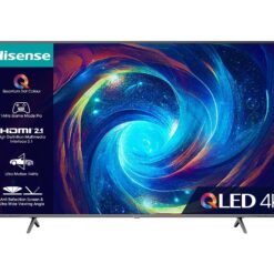 55" HISENSE 55E7KQTUK PRO Smart 4K Ultra HD HDR QLED TV with Amazon Alexa, Black