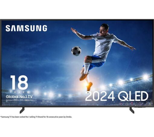 55" SAMSUNG QE55Q60DAUXXU Smart 4K Ultra HD HDR QLED TV with Bixby & Alexa, Silver/Grey