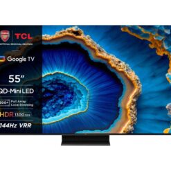 55" TCL 55C805K Smart 4K Ultra HD HDR Mini LED QLED TV with Google Assistant & Alexa, Black