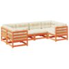 6 Piece Garden Sofa Set with Cushions Wax Brown Solid Wood Pine Vidaxl Brown