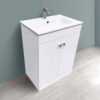 600mm 2 Door Gloss White Wash Basin Cabinet Vanity Sink Unit Bathroom Furniture