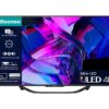 65" HISENSE 65U7KQTUK Smart 4K Ultra HD HDR Mini-LED TV with Amazon Alexa, Silver/Grey