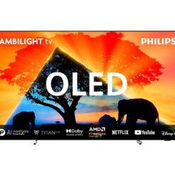 65" PHILIPS Ambilight 55OLED759/12 Smart 4K Ultra HD HDR OLED TV, Silver/Grey,Black