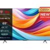 65" TCL 65C655K Smart 4K Ultra HD HDR QLED TV with Google Assistant & Amazon Alexa, Silver/Grey