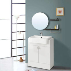 667mm Vanity Cabinet Basin Unit Floor Standing Bathroom Storage Furniture Gloss White