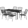 7 Piece Garden Dining Set Anthracite Steel vidaXL