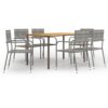 7 Piece Garden Dining Set Poly Rattan Anthracite vidaXL