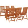 7 Piece Garden Dining Set Solid Wood Eucalyptus vidaXL