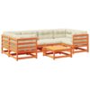 7 Piece Garden Sofa Set with Cushions Wax Brown Solid Wood Pine Vidaxl Brown