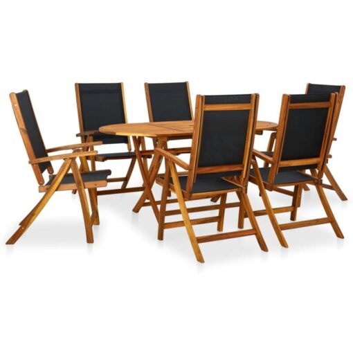 7 Piece Outdoor Dining Set Solid Acacia Wood vidaXL