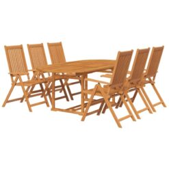 7 Piece Outdoor Dining Set Solid Acacia Wood vidaXL - Brown