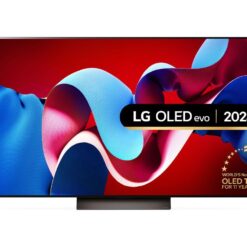 77" LG OLED77C46LA Smart 4K Ultra HD HDR OLED TV with Amazon Alexa, Silver/Grey