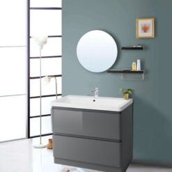 800mm Floor Standing Bathroom Vanity Unit Basin Storage Furniture Cabinet Gloss Grey