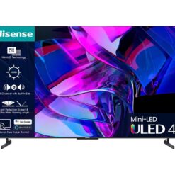 85" HISENSE 85U7KQTUK Smart 4K Ultra HD HDR Mini-LED TV with Amazon Alexa, Silver/Grey