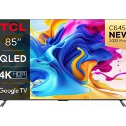 85" TCL 85C645K Smart 4K Ultra HD HDR QLED TV with Google Assistant, Silver/Grey