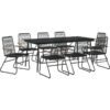 9 Piece Garden Dining Set Black pvc Rattan Vidaxl Black