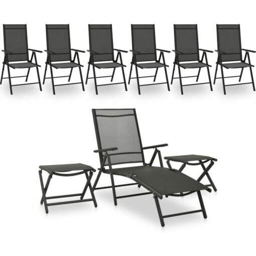 9 Piece Garden Lounge Set Black and Anthracite Vidaxl Black