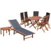 9 Piece Outdoor Dining Set with Cushions Solid Acacia Wood vidaXL