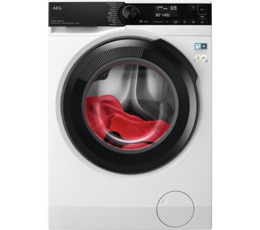 AEG ProSteam LFR74944UD 9 kg 1400 rpm Washing Machine - White & Black, Black,White