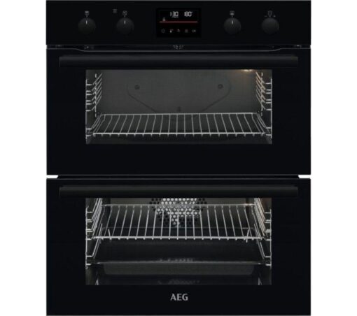 AEG SurroundCook DUB535060B Electric Built-under Double Oven - Black, Black