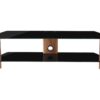 ALPHASON Century 1500 TV Stand - Walnut & Black Glass, Black,Brown