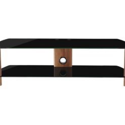 ALPHASON Century 1500 TV Stand - Walnut & Black Glass, Black,Brown