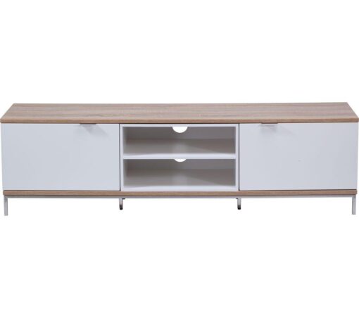 ALPHASON Chaplin 1600 TV Stand - White & Light Oak, White,Brown