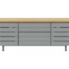 ALPHASON Venice 1200 mm TV Stand - Grey & Oak, Silver/Grey,Brown