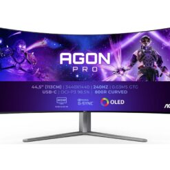 AOC AGON PRO AG456UCZD Quad HD 44.5" Curved OLED Gaming Monitor - Black, Black