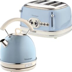 ARIETE Vintage ARPK41 4-Slice Toaster & Traditional Kettle Bundle - Blue