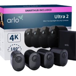 ARLO Ultra 2 4K Ultra HD WiFi Security Camera System - 4 Cameras, Black, Black