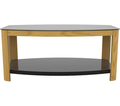 AVF Affinity 1000 FT100AFFO Coffee Table - Oak & Black Glass, Black,Brown