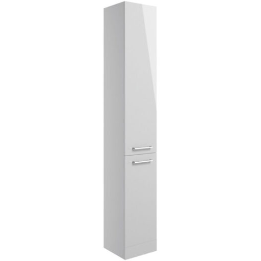 Aalborg Floor Standing 2-Door Tall Unit 350mm Wide - Grey Gloss - Signature