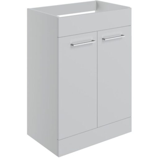 Aalborg Floor Standing 2-Door Vanity Unit 590mm Wide - Grey Gloss - Signature