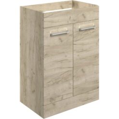 Aalborg Floor Standing 2-Door Vanity Unit 590mm Wide - Oak - Signature