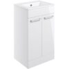 Aalborg Floor Standing 2-Door Vanity Unit with Basin 510mm Wide - White Gloss - Signature