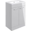 Aalborg Floor Standing 2-Door Vanity Unit with Basin 610mm Wide - Grey Gloss - Signature