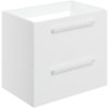 Aalborg Wall Hung 2-Drawer Vanity Unit 590mm Wide - White Gloss - Signature