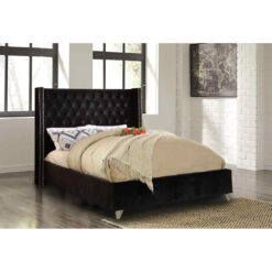 Adriana Bed Super King Plush Velvet Black