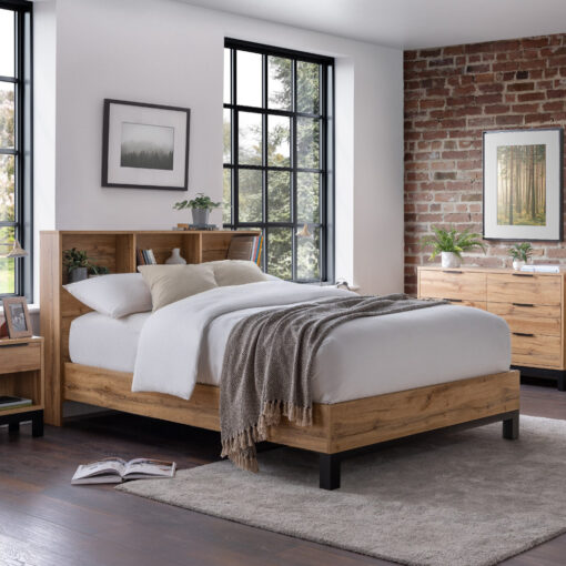 Aleighsha Upholstered Panel Bed with Mattress