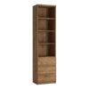 Alivieri Tall Narrow 3 Drawer Bookcase In Oak - Oak