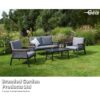 Aluminium Garden Sofa, Armchairs and Coffee Table Furniture Luxury 4 Piece Set