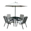 Amalfi Ivory 4 Seater Padded Dining Set