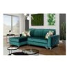 Antonio Plush Velvet Grey Corner Sofa Bed - Green Small Left Corner