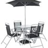 Argos Home Atlantic 4 Seater Folding Metal Patio Set - Black