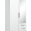 Argos Home Brisbane 2 Door 3 Drawer Mirror Wardrobe - White